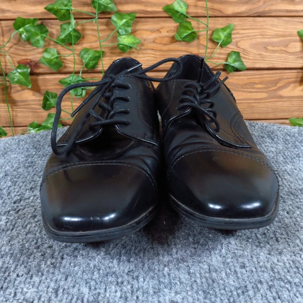 Alfani Quincy Men Cap Toe Oxford Shoe 8.5 M Formal Dress Black Manmade